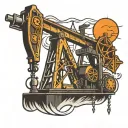 cross pumpjack tattoo design idea