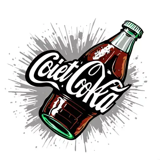 diet coke bottle tattoo design idea