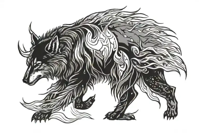 aurora borealis tattoo design idea