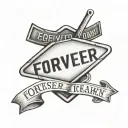 A tattoo featuring a street sign with the word 'forever' and the number 17 tattoo design idea