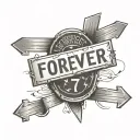 A tattoo featuring a street sign with the word 'forever' and the number 17 tattoo design idea