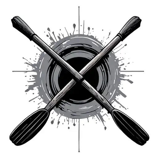 technological row oars tattoo design idea