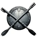 technological row oars tattoo design idea