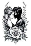husband & wife for ever tattoo design idea