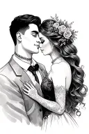 husband & wife for ever tattoo design idea