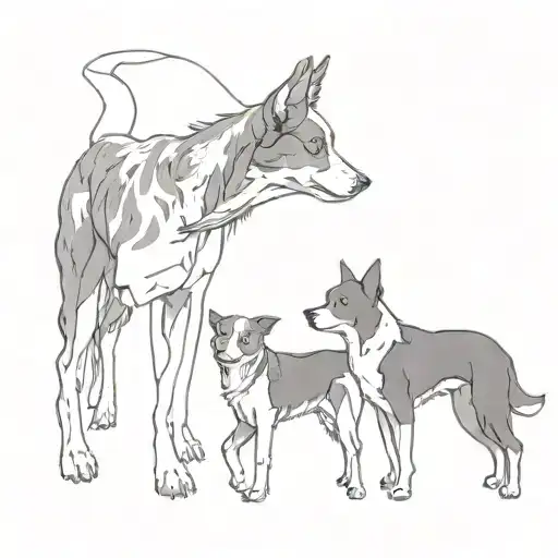 my Australian kelpie "Lenny" and my border collie "Remi" tattoo design idea
