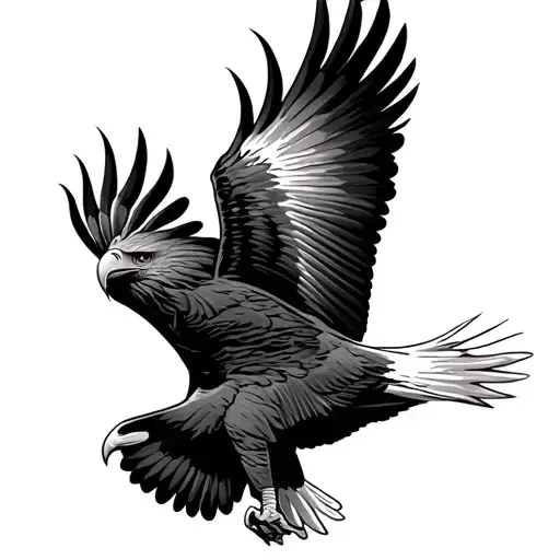 Eagle soaring tattoo design idea