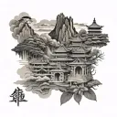 Japan, Peru and Bolivia tattoo design idea