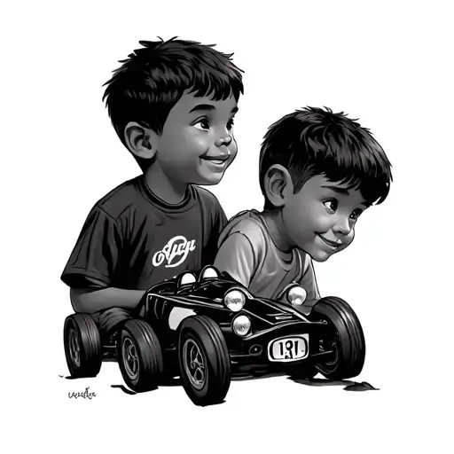 friends,boys, forever,camping, race car tattoo design idea
