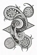 fibonacci spiral pattern incorporating elements tattoo design idea