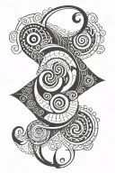 fibonacci spiral pattern incorporating elements tattoo design idea