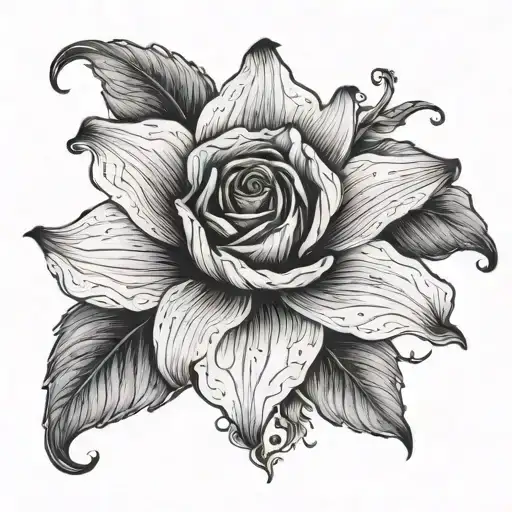 For this tattoo, I envision a highly realistic flower, perhaps a delicate rose or lily, placed on the top of my hand. tattoo design idea