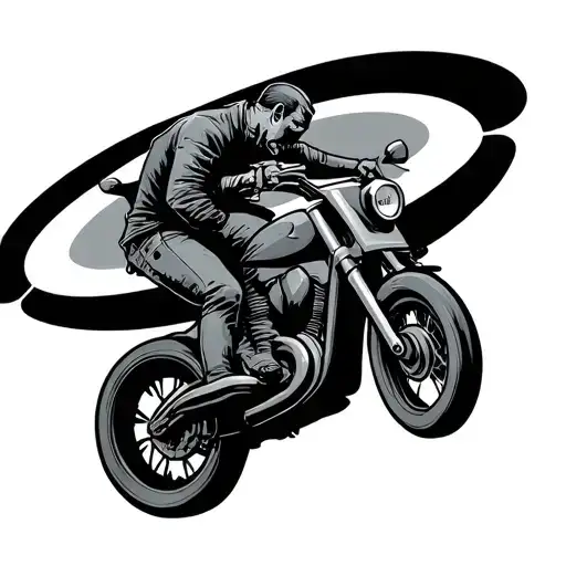 cartoon index finger one. we ride together he hide together tattoo design idea