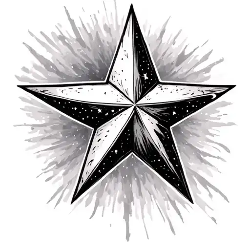 shooting star tattoo design idea