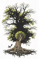 Hawthorne tree of life tattoo design idea