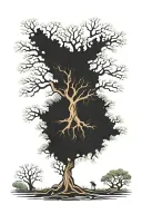 Hawthorne tree of life tattoo design idea
