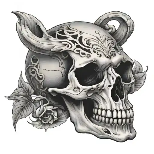 animal skull  tattoo design idea