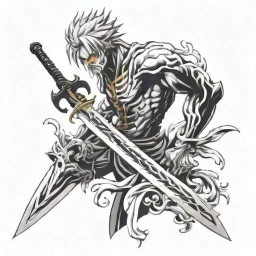 Ichigo Bankai sword tattoo design idea