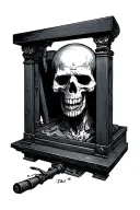 grisly guillotine tattoo design idea