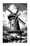windmill tattoo design idea