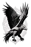 dragon and eagle soaring eagle carrying tattoo design idea
