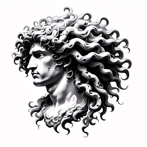 Medusa Head Zeus Head Olimpo tattoo design idea
