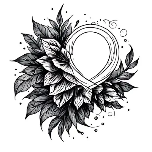 a combined minimal tattoo that merges faith, self-love, and rebirth into one elegant line-art symbol incorporated wit ma tattoo design idea