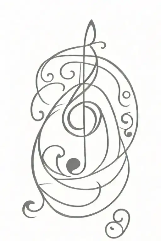 treble and bass clef with tattoo design idea