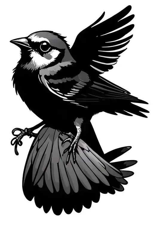 sparrow, sign language "i love you", enneagram tattoo design idea