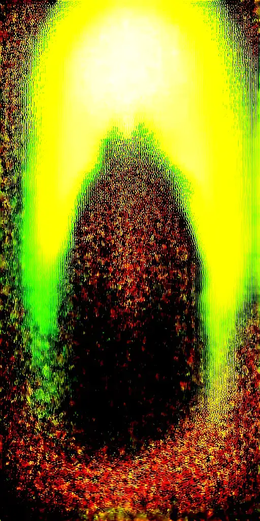 A satanic creature in an catholic artstyle in a landscape with a forrest tattoo design idea