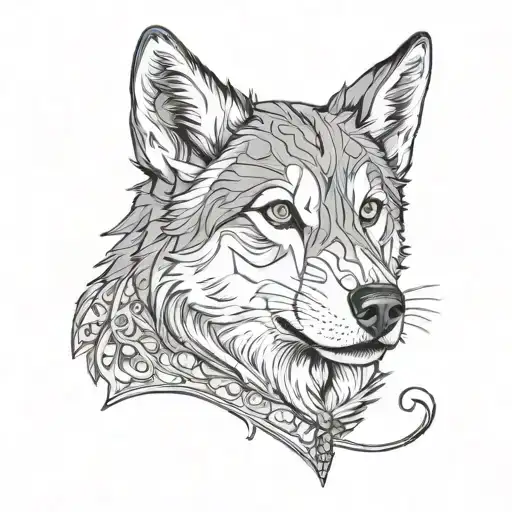 travel Léon husky tattoo design idea