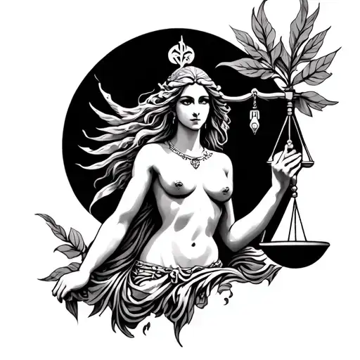 libra zodiac goddess tattoo for men tattoo design idea