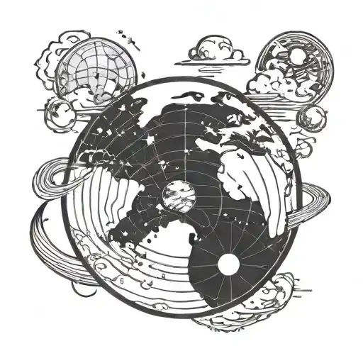 Flat Earth tattoo design idea