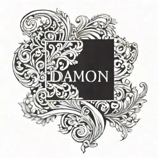damon name neck tattoo tattoo design idea