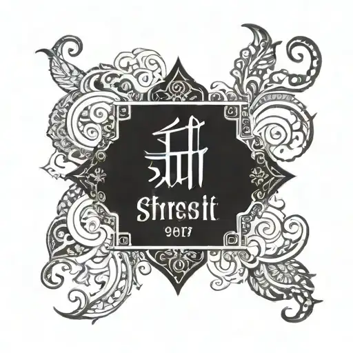 Shrushti name in sanskrit language tattoo design idea