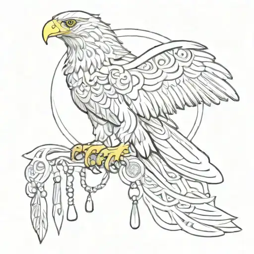 OMERTA calligraphy text orthodox eagle prayer beads intertwined tattoo design idea