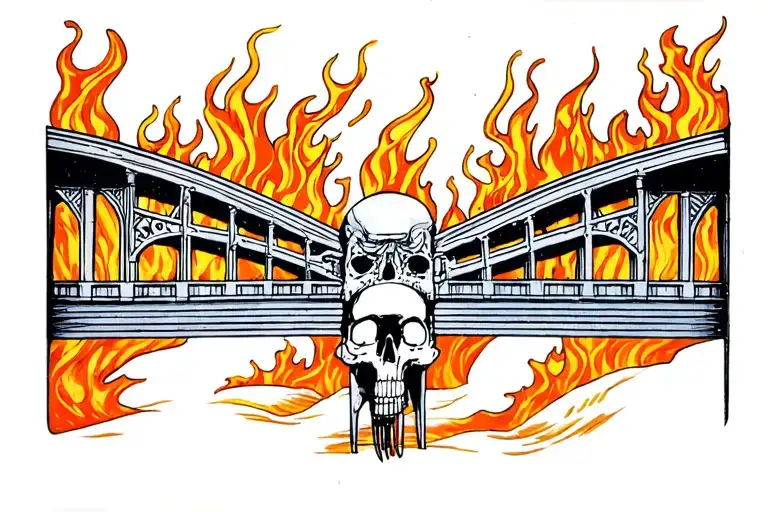 paying toll on bridges ive burned tattoo design idea