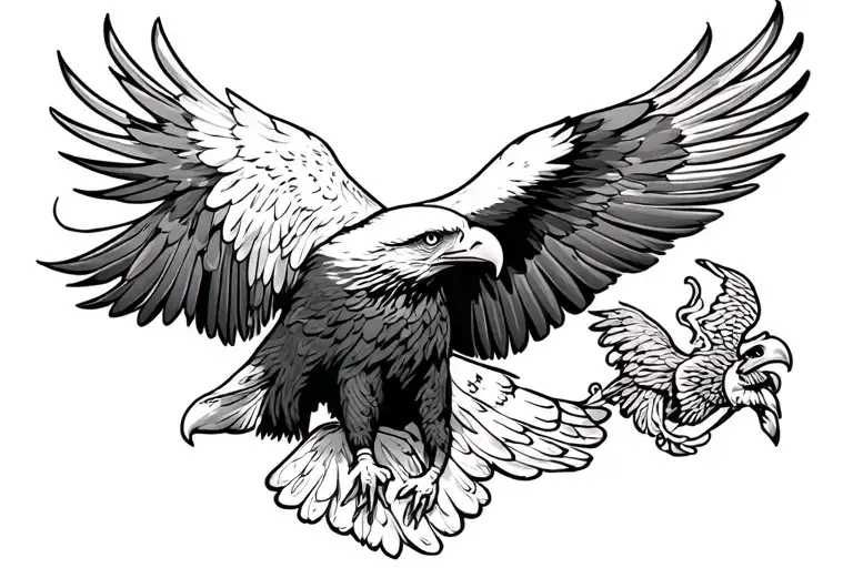 american half sleeve with eagle tattoo design idea