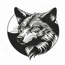 wolf head tattoo design idea