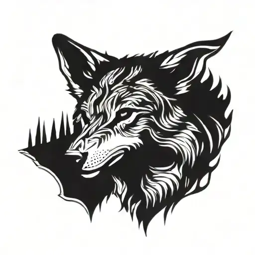 wolf head tattoo design idea