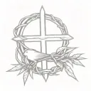 cross with crown of thorns tattoo design idea