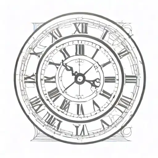 simple clock with roman numerals tattoo design idea