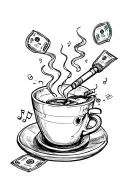 Ego,Poems  ,Coffee,Cigarettes,Piercings,Music,Lights,Emojis,Money,Blowjobs tattoo design idea