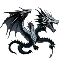 fourth wing tattoo inspired, two dragons   style smoking  tattoo design idea