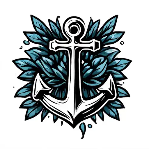 simple anchor cross tattoo design idea
