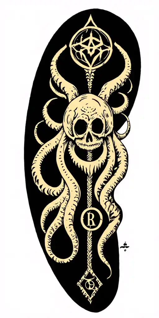 Cthulhu Mythos Symbols, the Elder Sign, Ry'leh, Necromomicon Symbol tattoo design idea