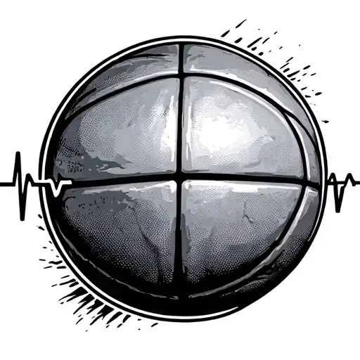 heartbeat monitor basketball tattoo design idea
