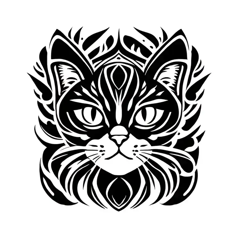 boudha cat tattoo design idea