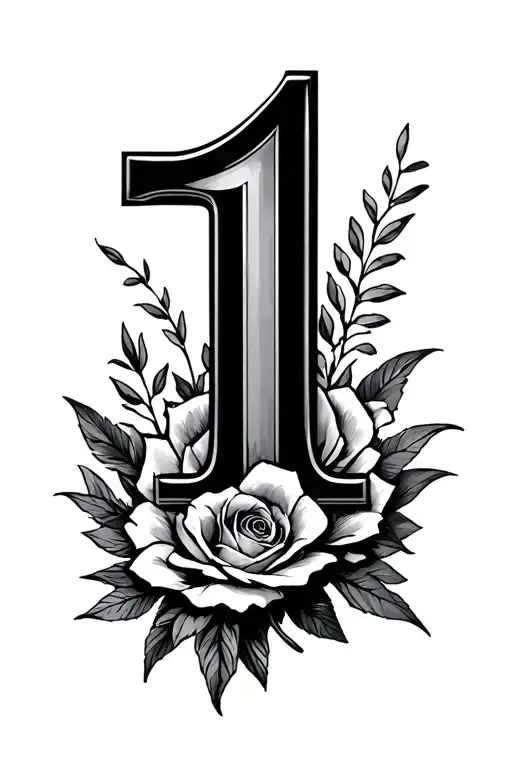 Number 1 tattoo design idea