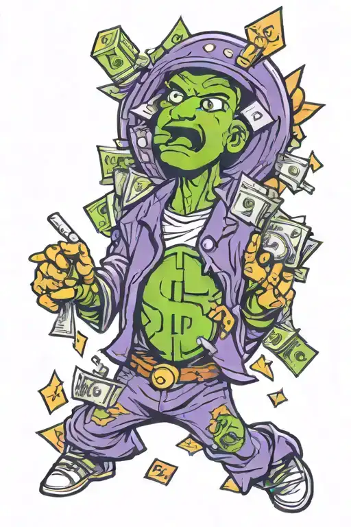 Money glory power and conquer everything tattoo design idea